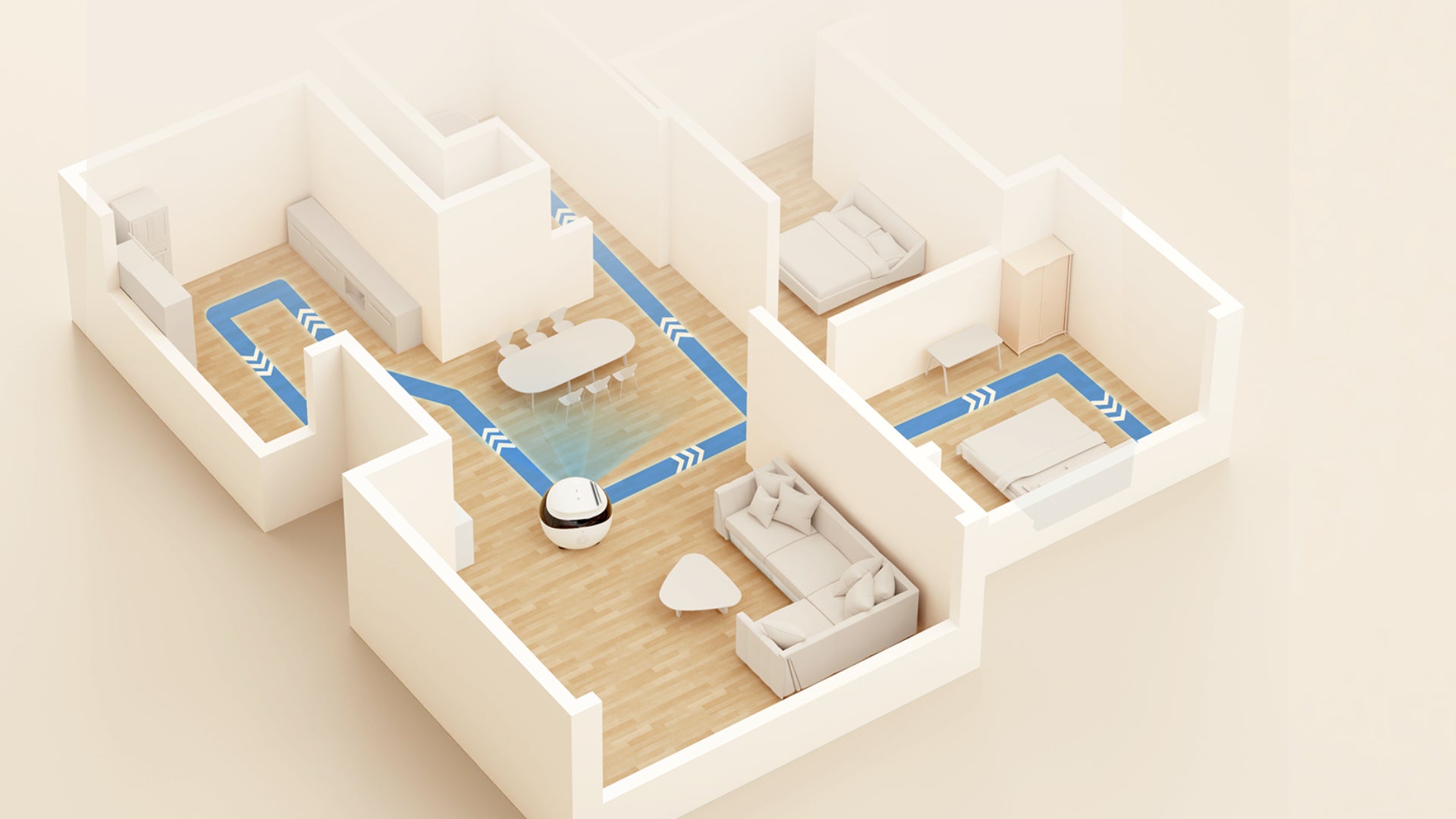 EBO Air, as a family robot companion that can move around the house, offers real-time monitoring functions
