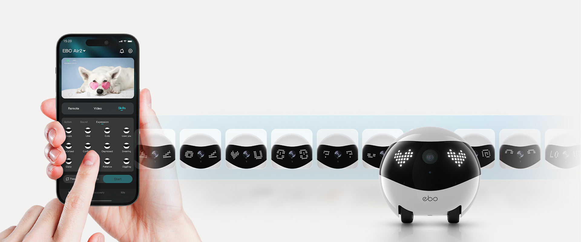 EBO Air 2  companion robot: 24/7 Video Recording with Smart Playback