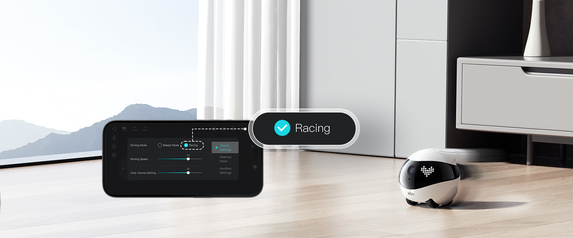 EBO Air 2  companion robot: Sport Mode